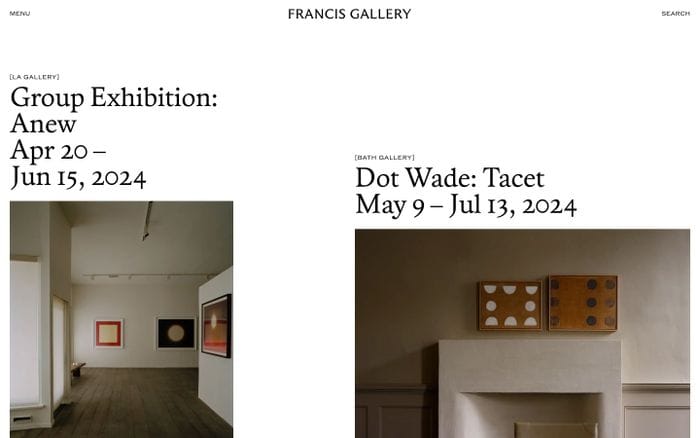 Francis Gallery website preview