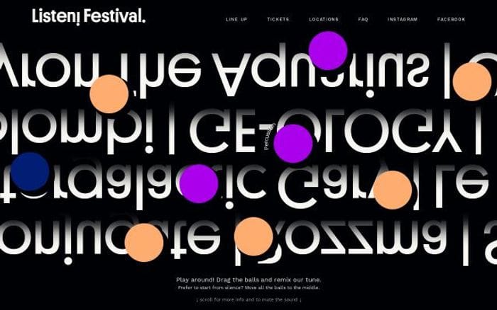 Listenfestival website preview