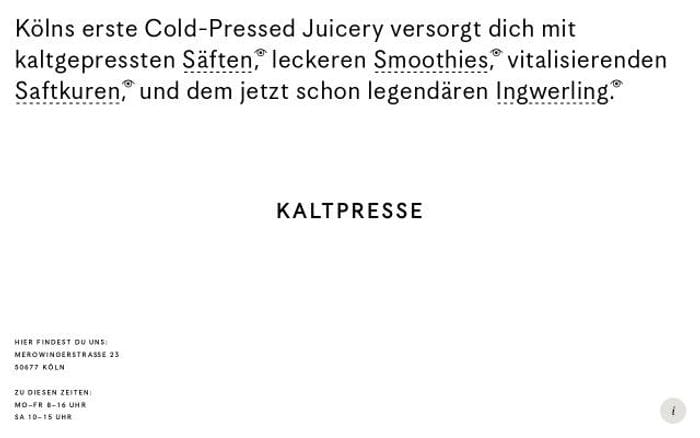 Kaltpresse website preview