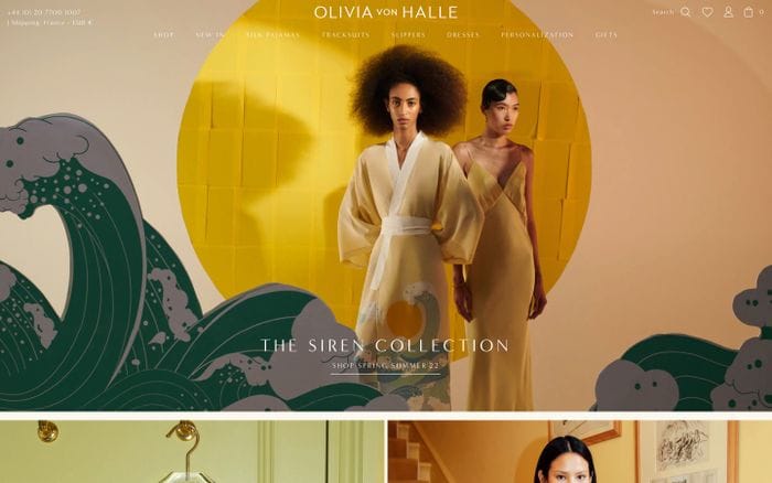 Olivia Von Halle website preview