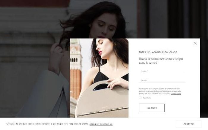 Calicantoluxurybags website preview