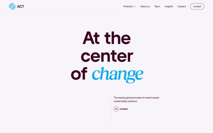 Act website preview