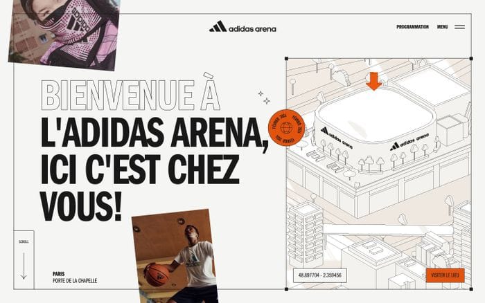 Adidas Arena website preview