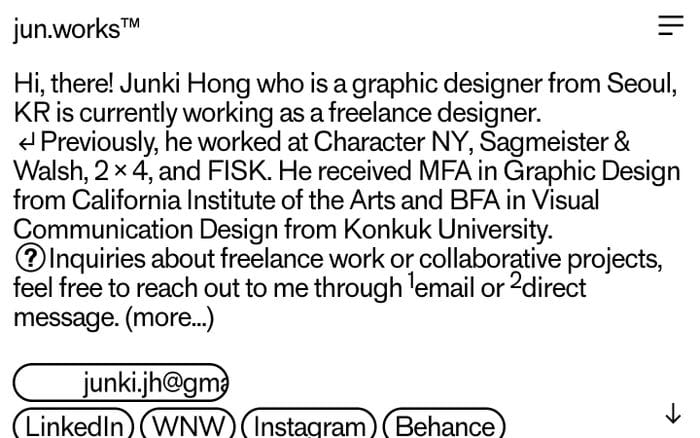 jun.works website preview