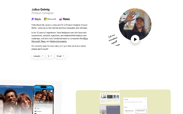 Julius Gehrig Designer website preview
