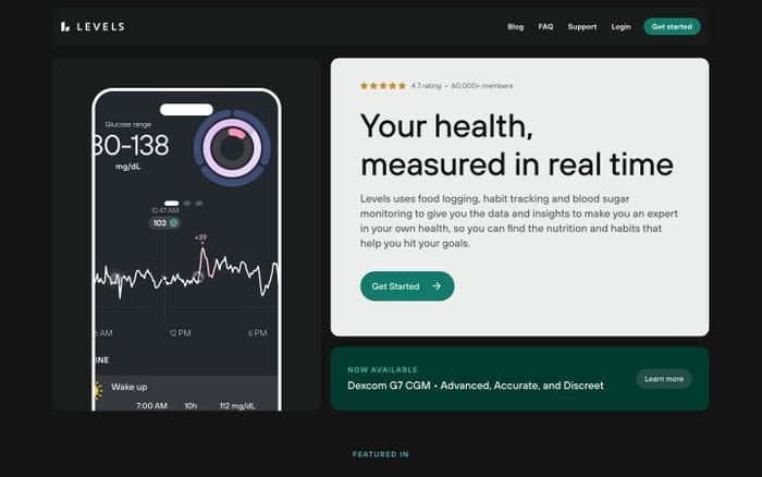 Levels website preview
