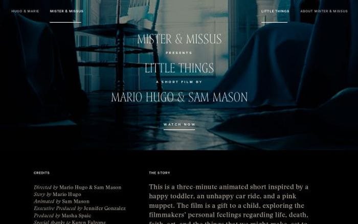 Misterandmissus website preview