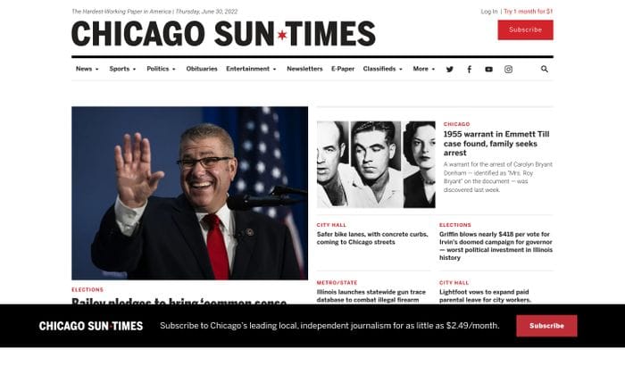 Chicago Sun-Times website preview