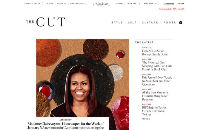 The Cut website preview