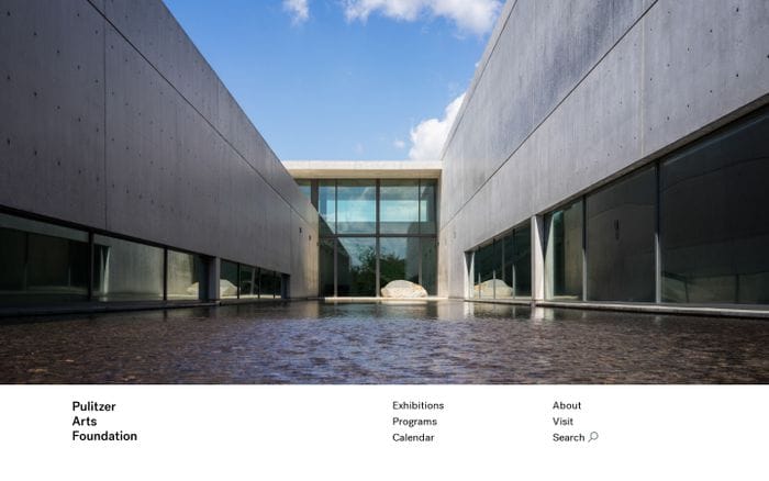 Homepage - Pulitzer Arts Foundation website preview