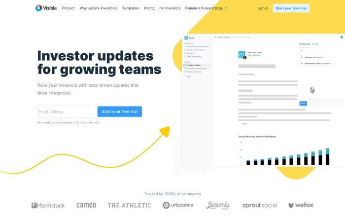 Investor Updates and Investor Reporting - Easy & Professional website preview
