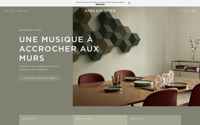 Bang-olufsen website preview