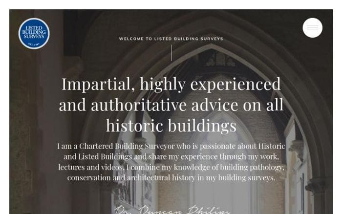 Listedbuildingsurveys website preview