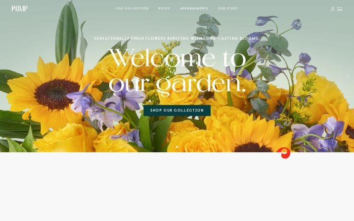 Pomp flowers website preview