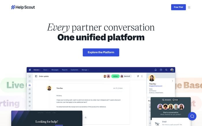 Help Scout website preview