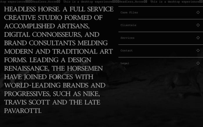 Headless Horse website preview