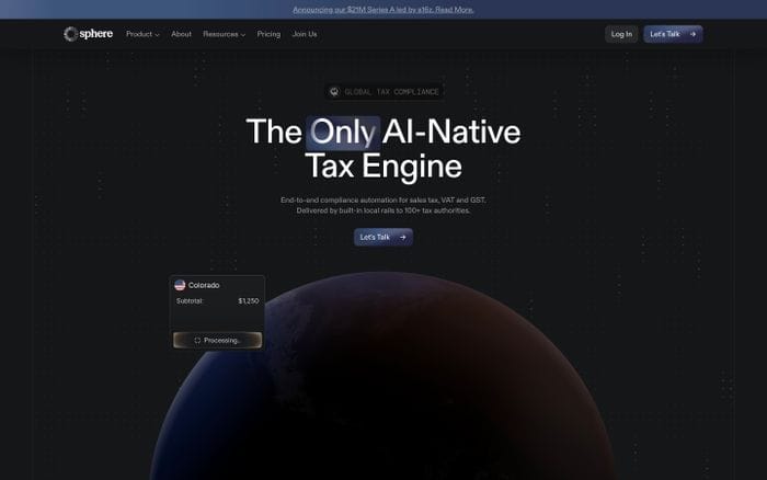 Sphere website preview