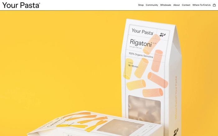 Your Pasta Shop website preview