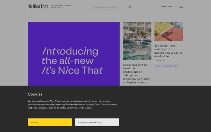 It's Nice That website preview