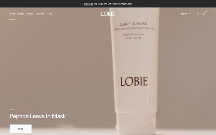 Lobie website preview