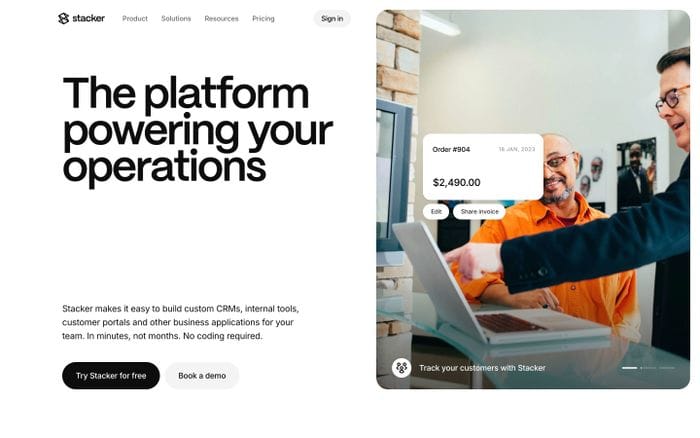 Stacker website preview