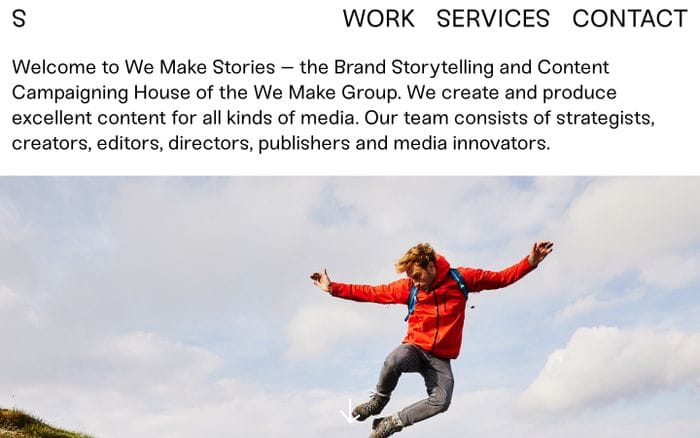 We Make Stories website preview