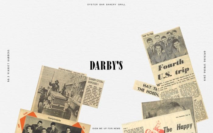 Darby's Restaurant website preview