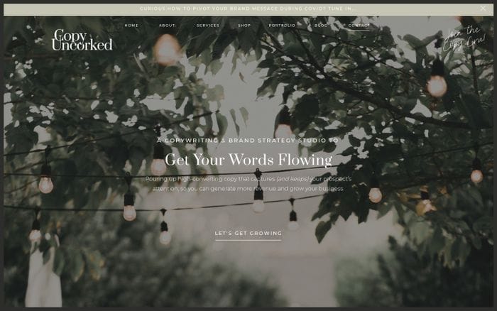  Copy Uncorked website preview