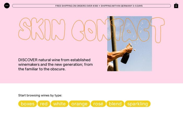 Skin contact website preview