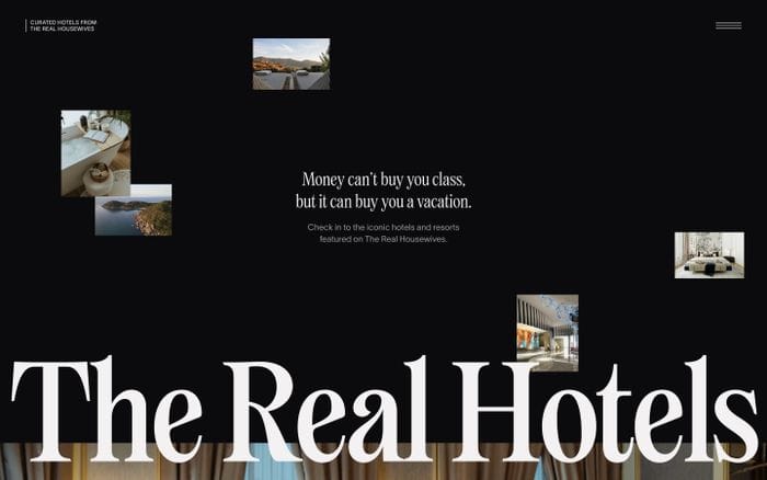 The Real Hotels website preview