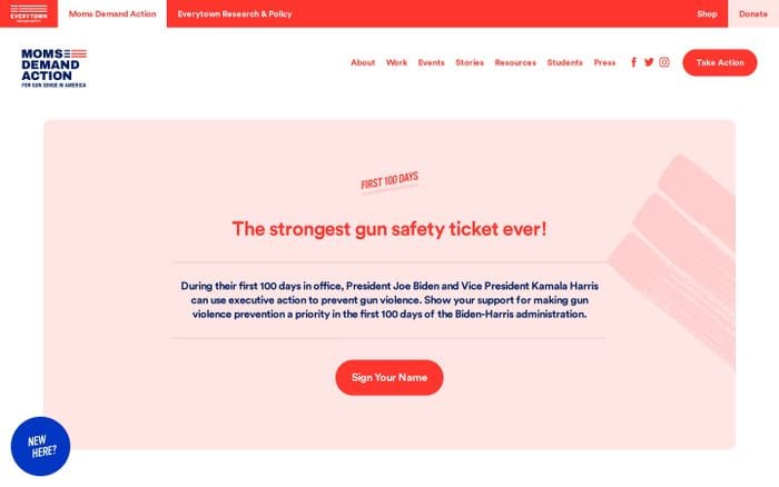 Moms demand action website preview