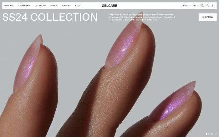 Gelcare website preview