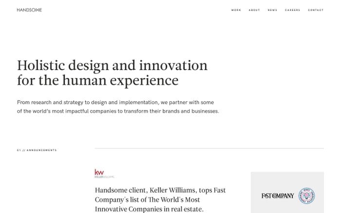 Handsome website preview