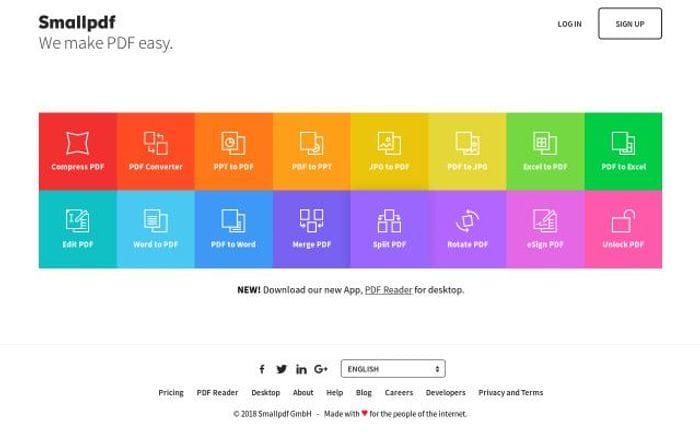 Smallpdf website preview