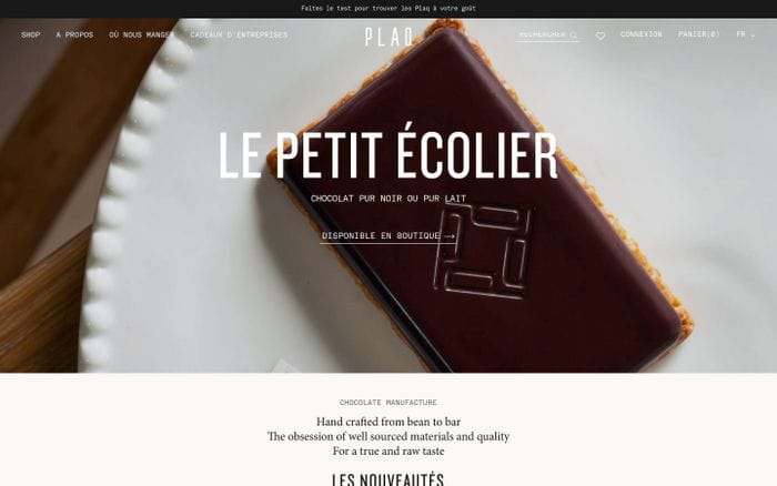 Plaq Chocolat website preview