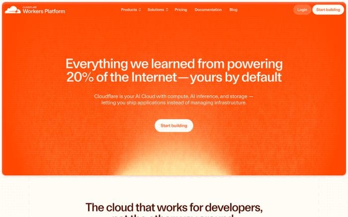 Cloudflare Workers Platform website preview