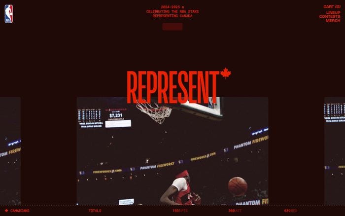 NBA Represent website preview