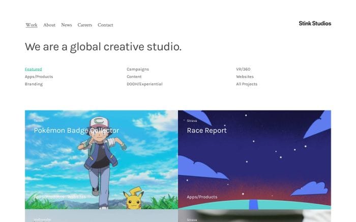 Stink Studios website preview