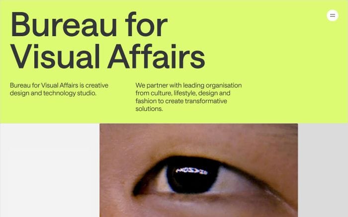 Bureau for Visual Affairs website preview