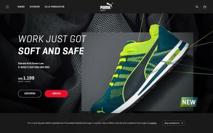 Pumasikkerhedssko website preview