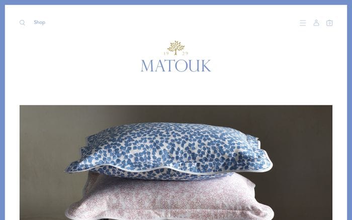 Matouk Luxury Linens website preview