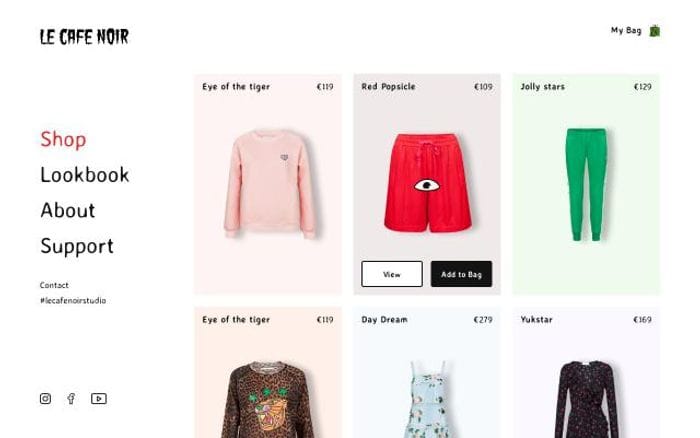 Lecafenoirstudio website preview