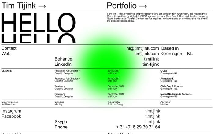 Tim Tijink website preview