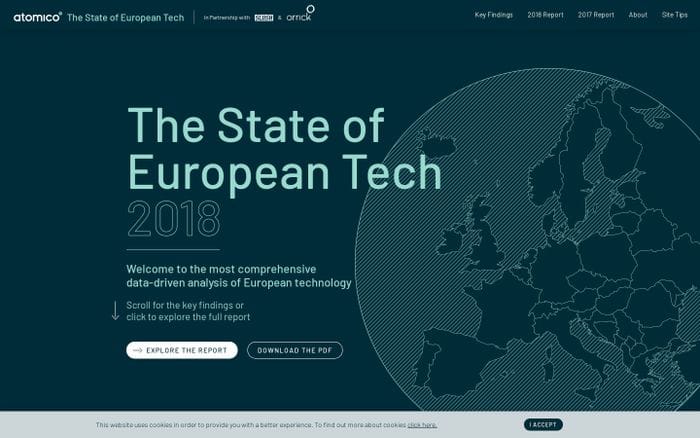 State of European Tech 2018 · State of European Tech 2018 website preview