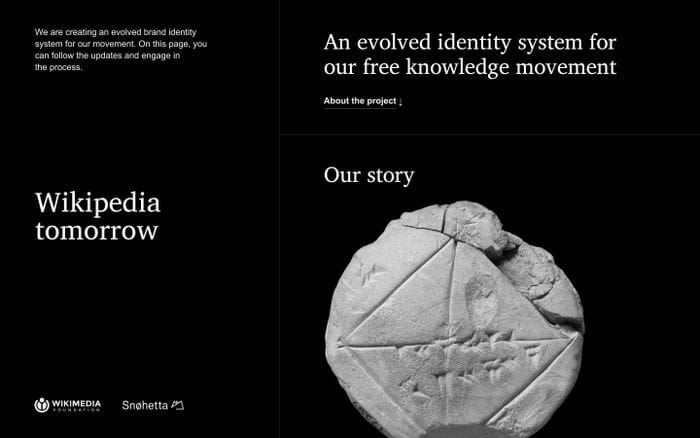 Wikipedia Tomorrow website preview