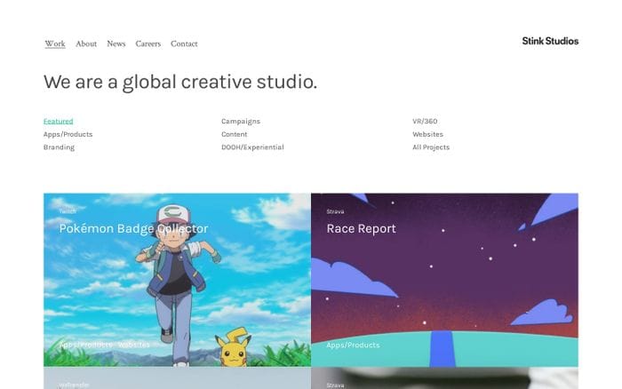 Stink Studios website preview