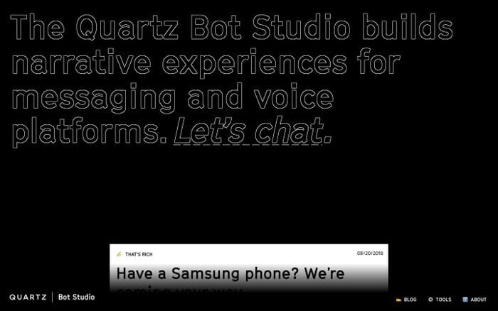 Quartz Bot Studio website preview
