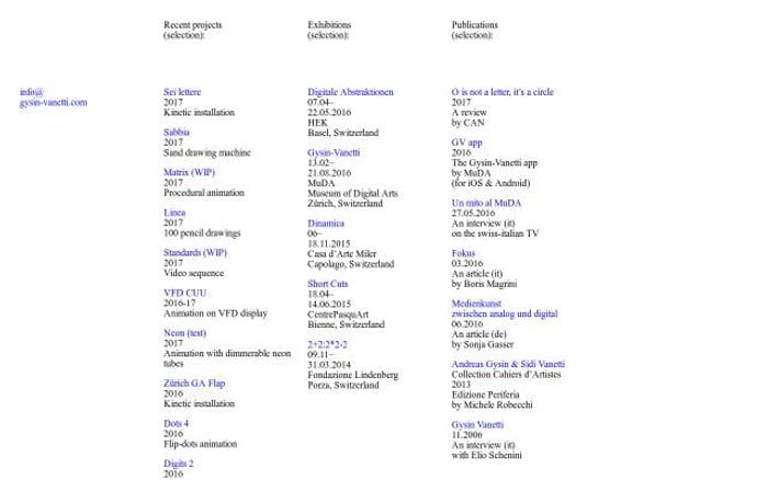 Gysin-vanetti website preview