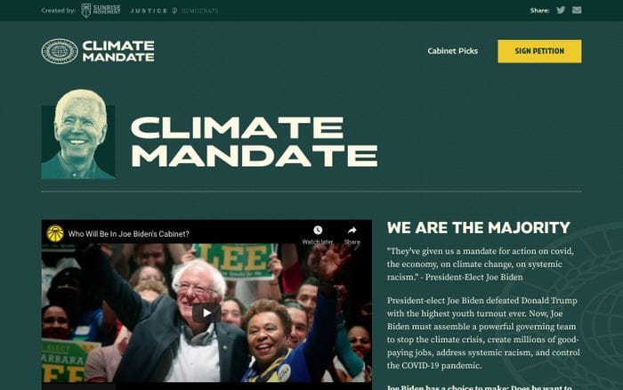 Climate Mandate website preview