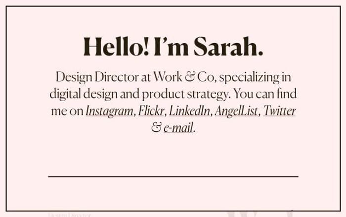 Sarahsampsel website preview